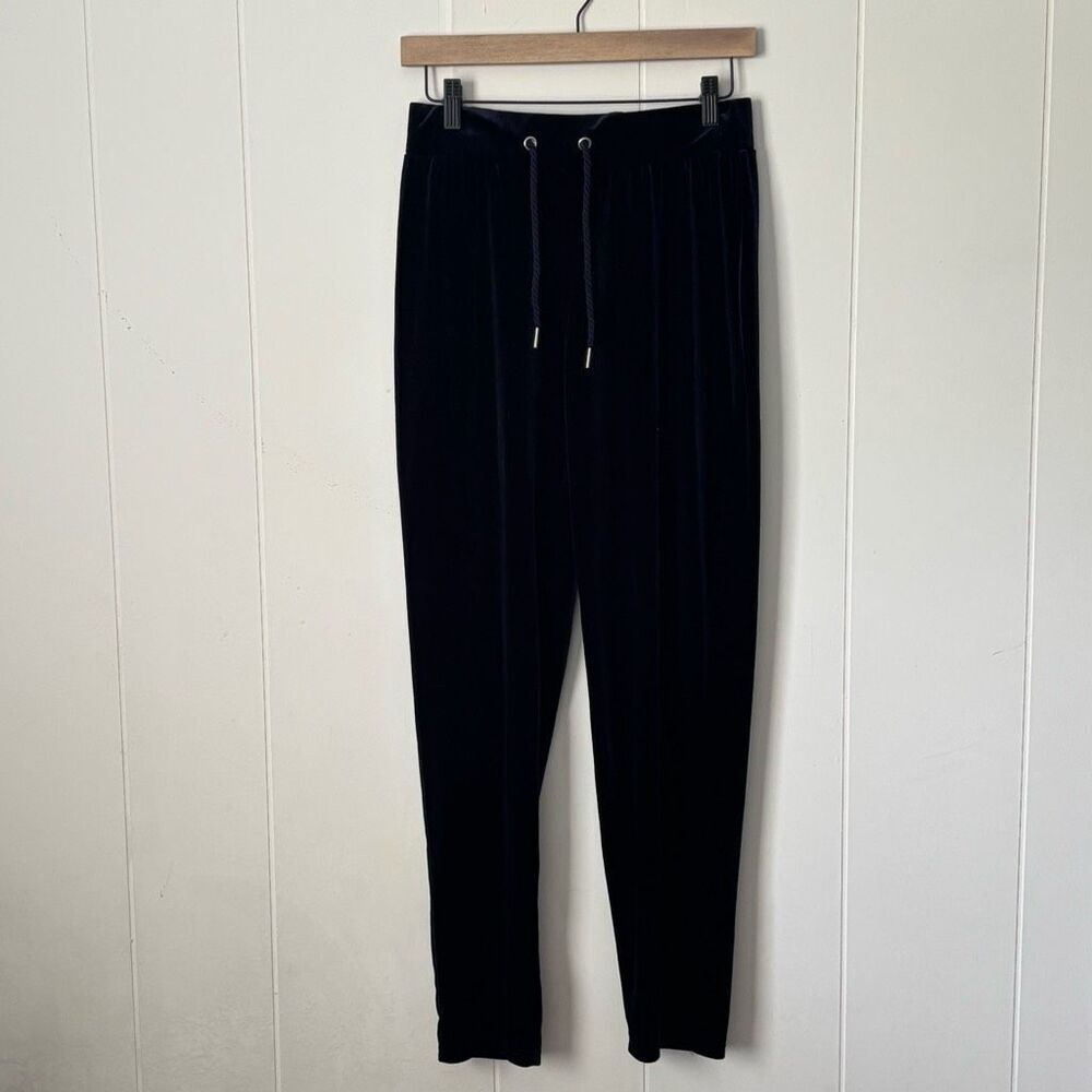 Atmosphere Navy Velour Drawstring Dress Pants 4
